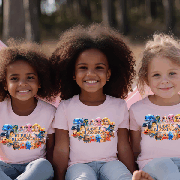 Kids Heavy Cotton™ Tee - Fun Bubble Blessings Graphic T-Shirt - Image 5