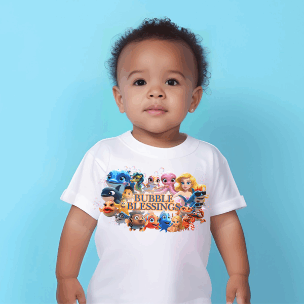 Kids Heavy Cotton™ Tee - Fun Bubble Blessings Graphic T-Shirt - Image 4