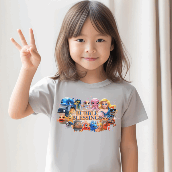 Kids Heavy Cotton™ Tee - Fun Bubble Blessings Graphic T-Shirt - Image 7